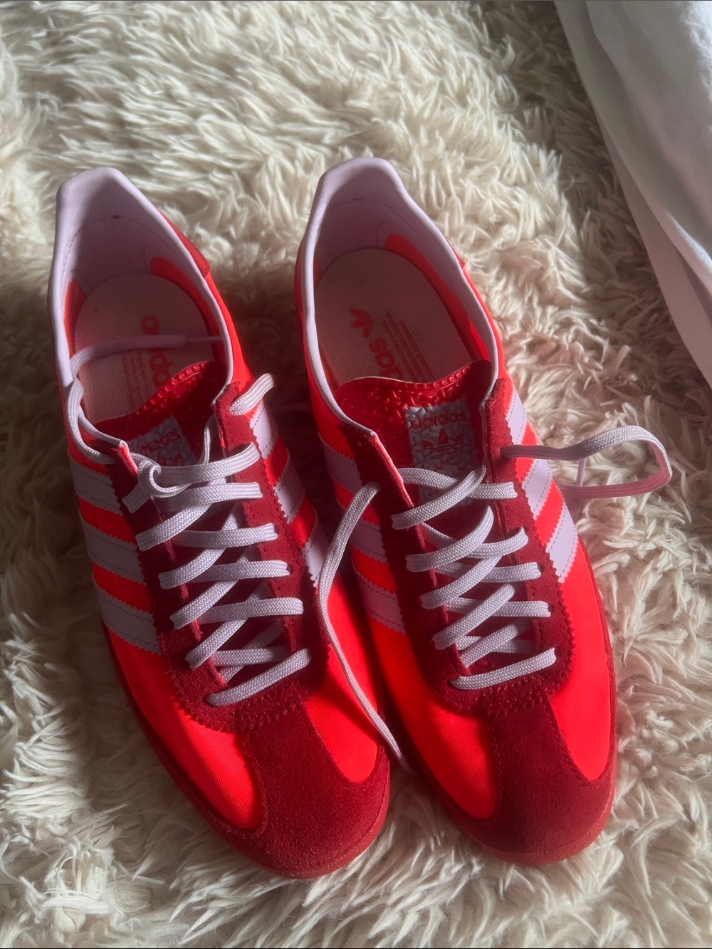 adidas Women's Bright Red and White Classic Sneakers